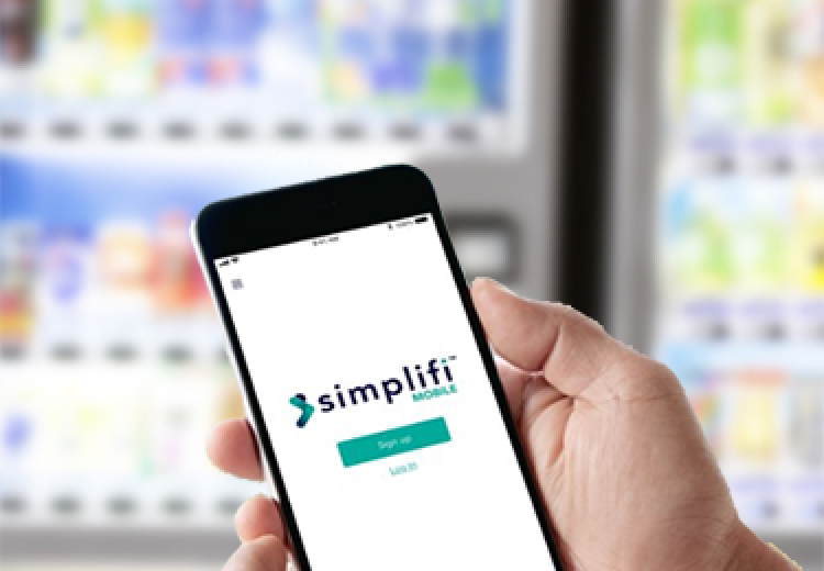 Connected Cash with Simplifi vending hero mobile