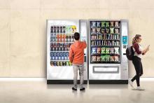 Two vending machines with Media 2 displays