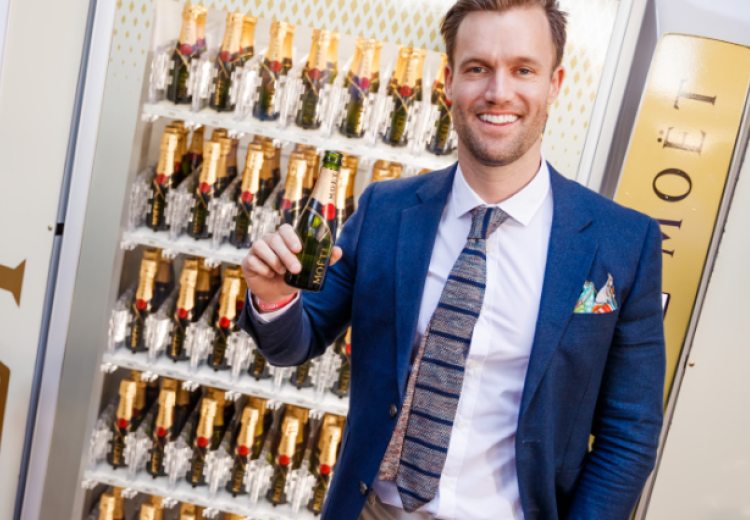 AVS Case Study Image showing Moet vending machine