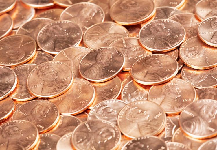 Pile of US Pennies