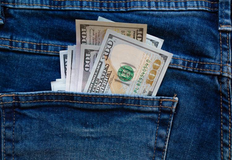 Cash in pocket