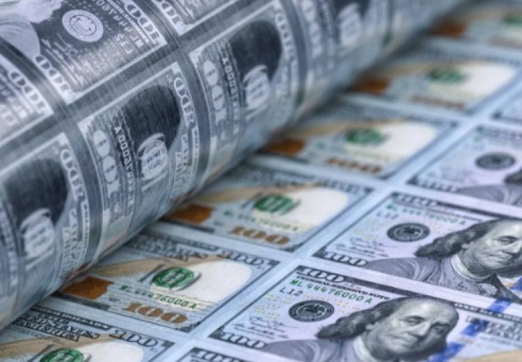 US bank notes being printed
