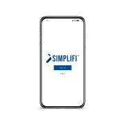 Cell phone screen displaying Simplifi logo 