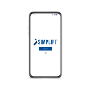 Cell phone screen displaying Simplifi logo