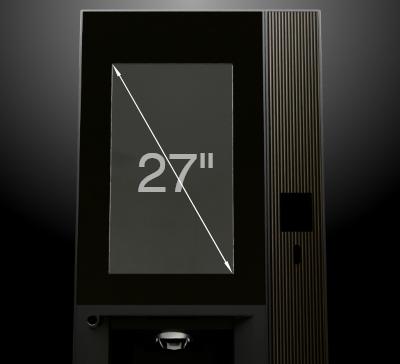 A 27" touch screens on a coffee vending machine
