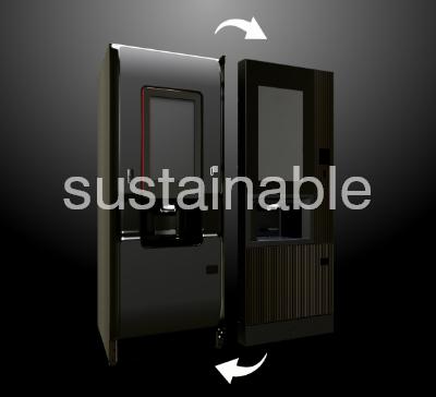 A coffee machine frontage being retrofitted for sustainability